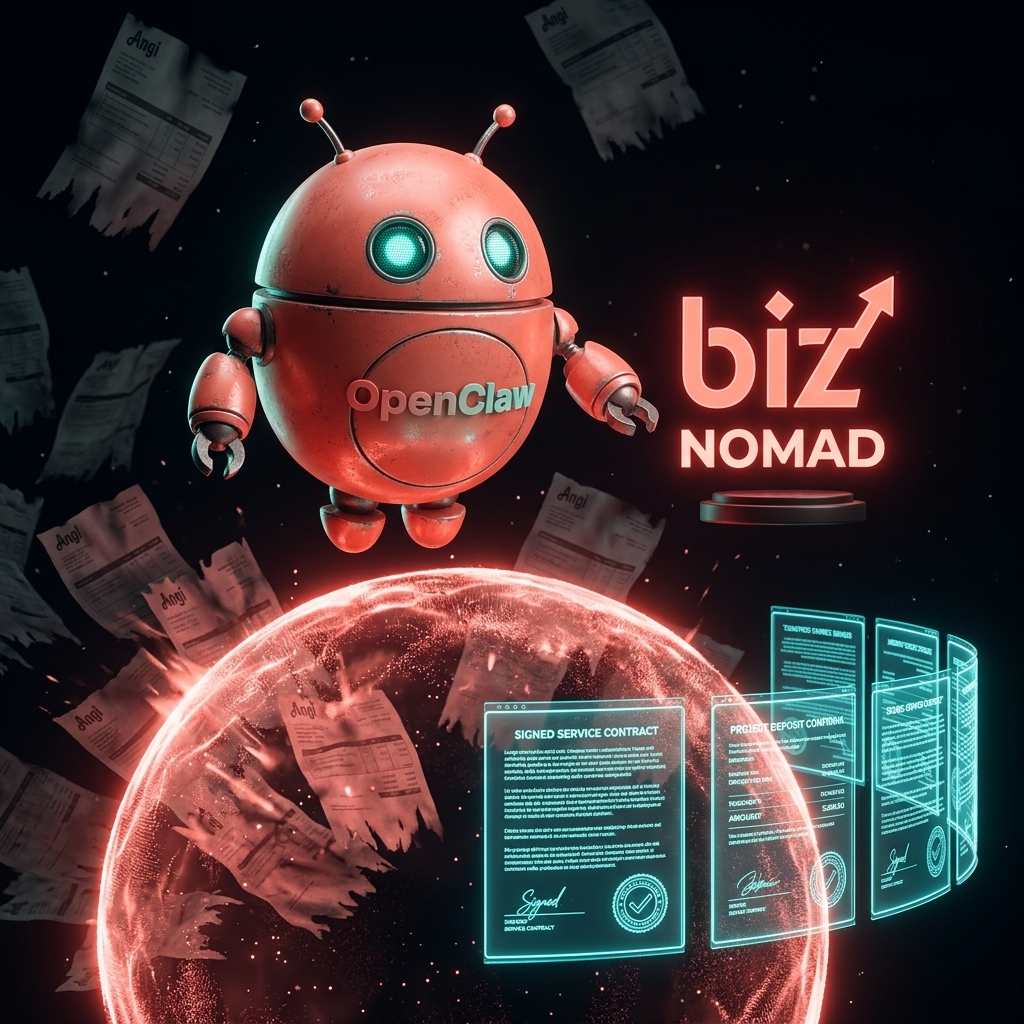 OpenClaw mascot converting wasted remodel ad spend into signed contracts